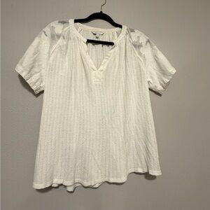 Lucky Brand Cream Short Sleeve Women's Top